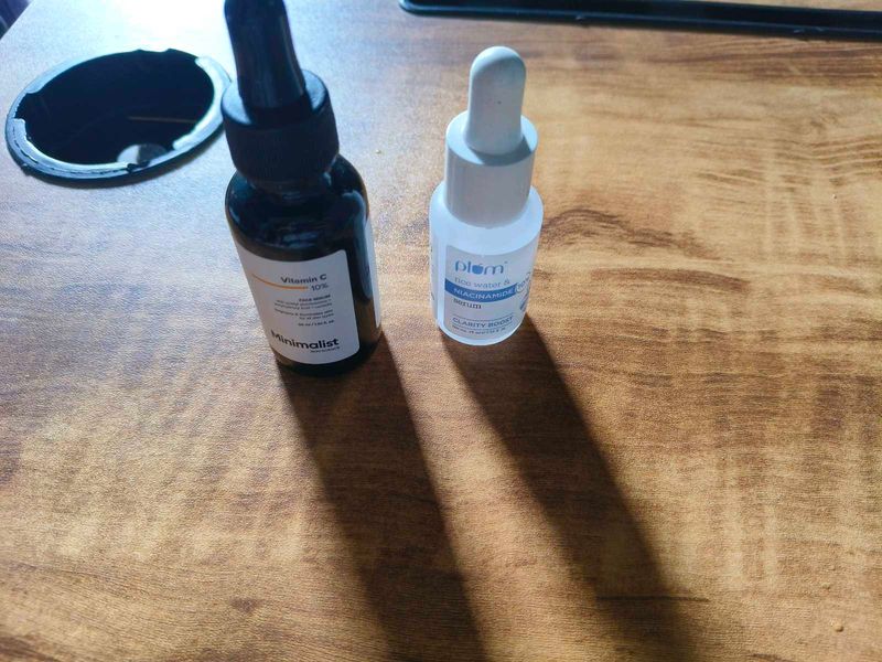 Empty Bottles Of Minimalist &amp; Plum Serum Duo