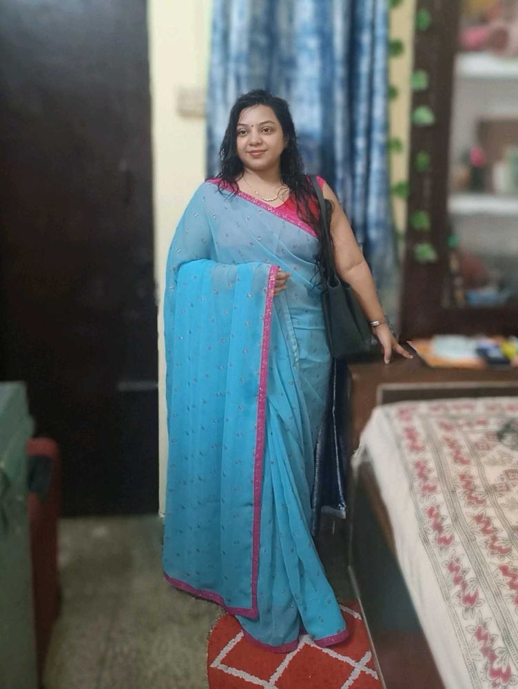 Blue &amp; Pink Sari
