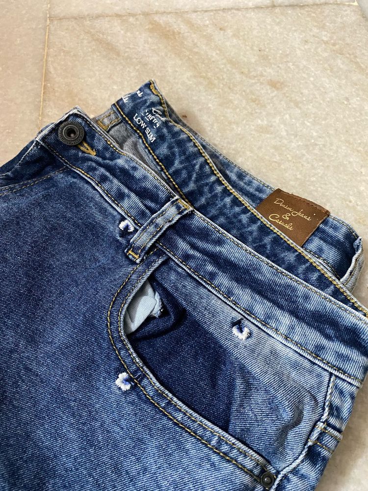 denim jeans &amp; casuals slim-fit embroidered