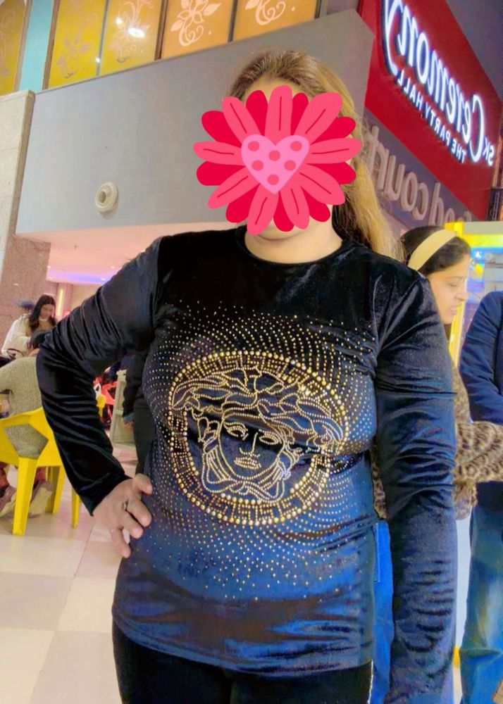 Versace Style Black T-Shirt