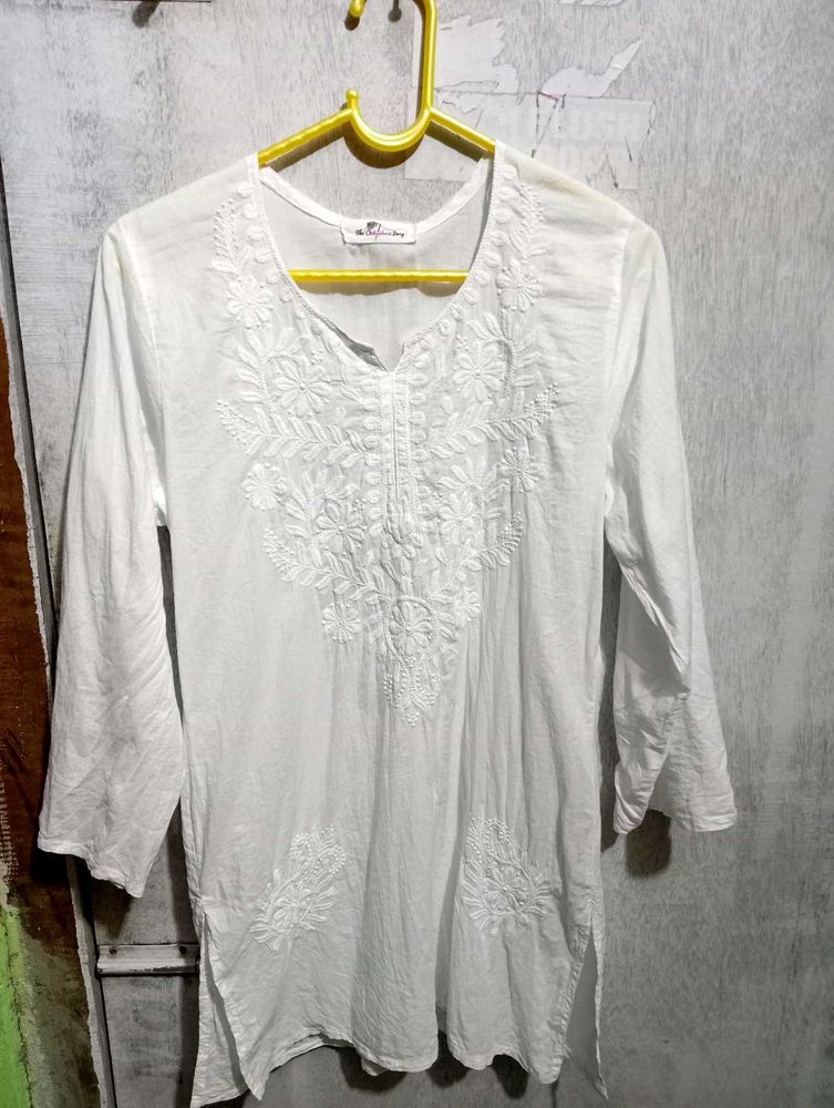 White Embroidered Top