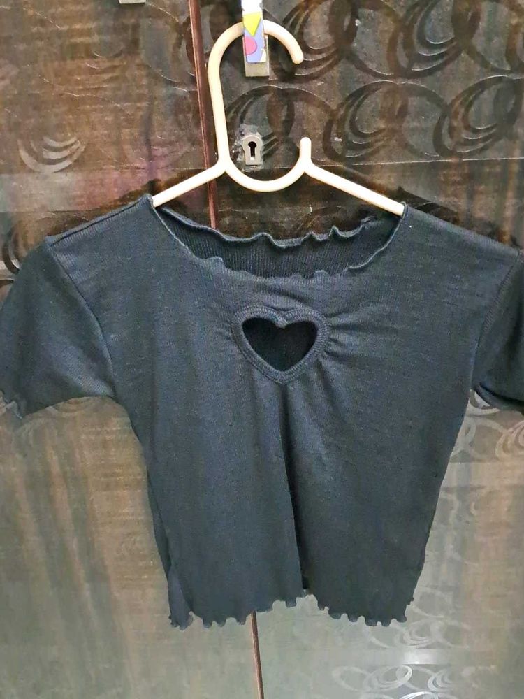 Black Cut Out Top
