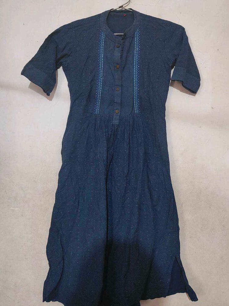 Blue Embroidered Dress