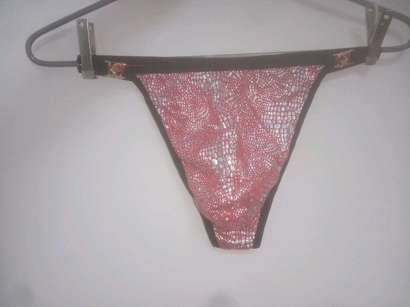 Designer Thong with Logo Detail