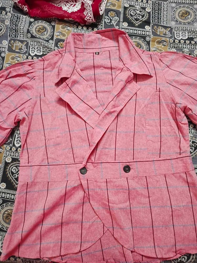 Striped Blazer Style Top