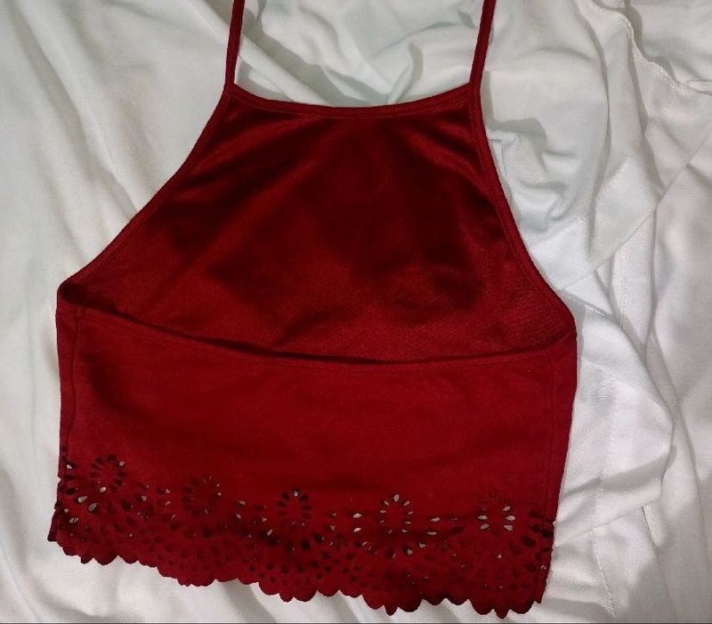 Shein Maroon Crop Top
