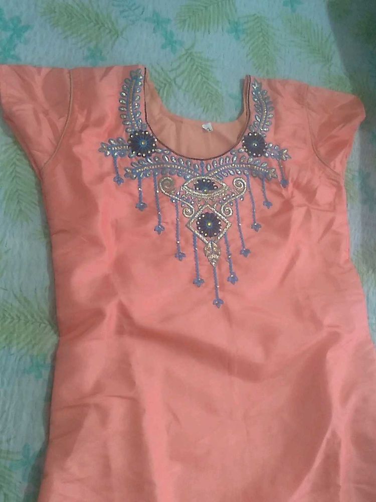 Colour- Fluorescent Orange Kurta