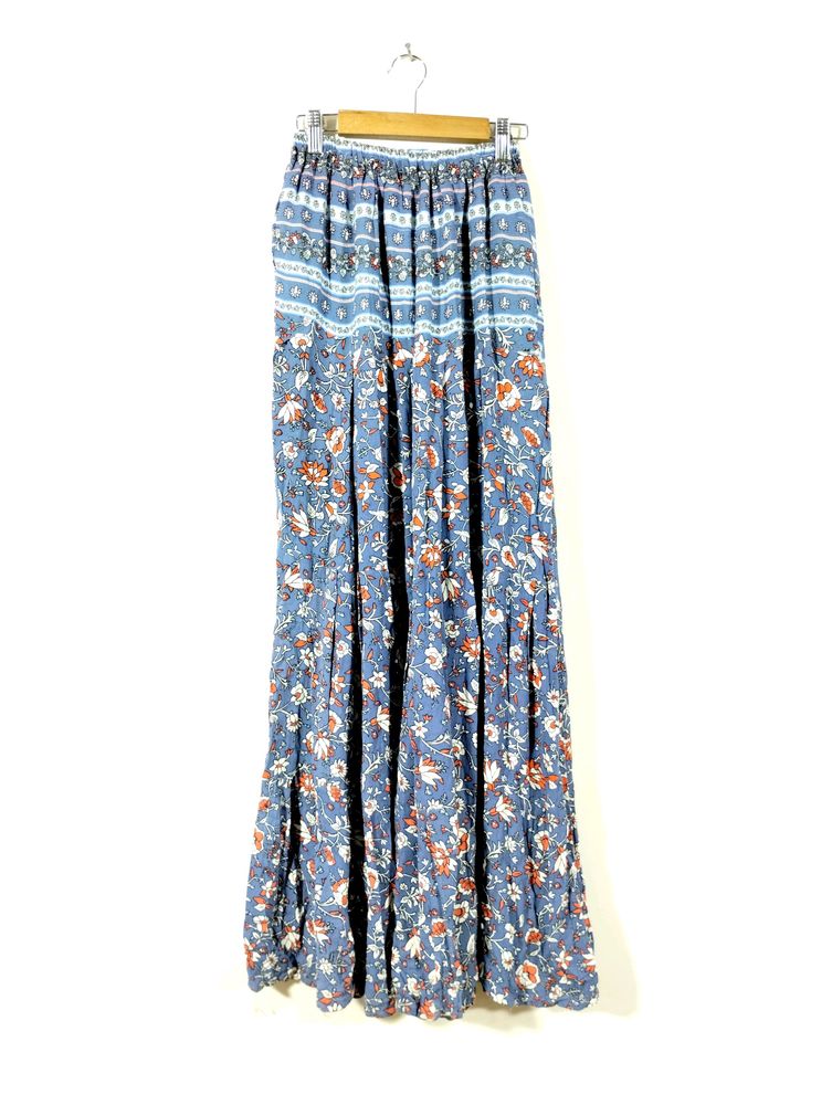 Pastel Blue Floral Printed Skirt (Women)