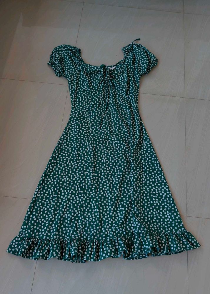 Green Floral Mini Dress
