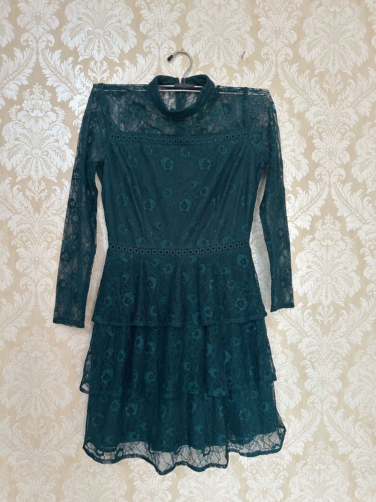 Emerald Green Lace Dress