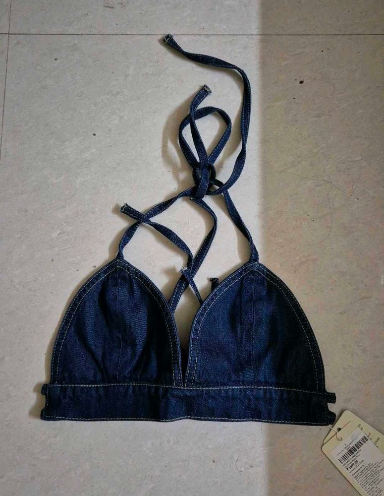 Denim Bralette Top