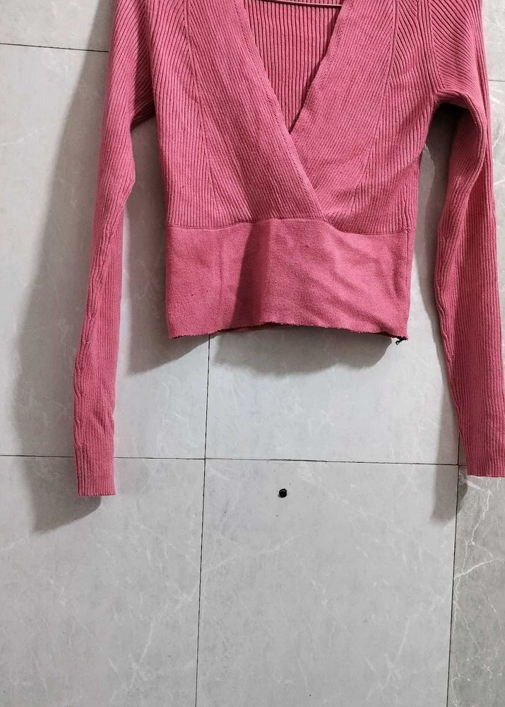 Stylish Pink Sweater Top