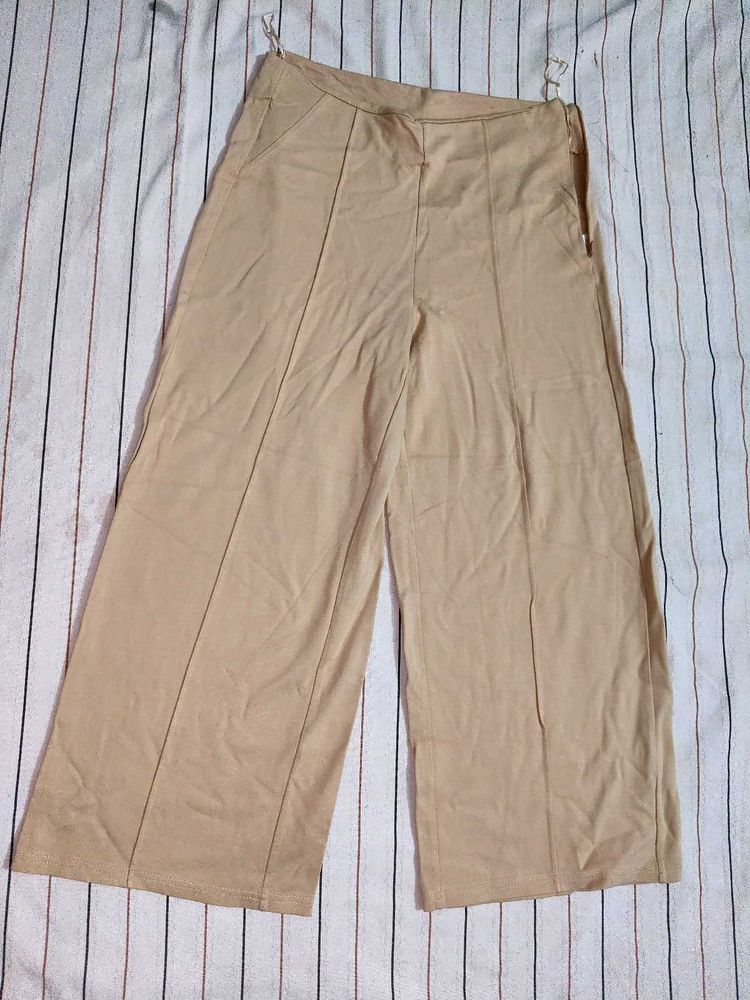 Khaki Pants Woman With Side Zip