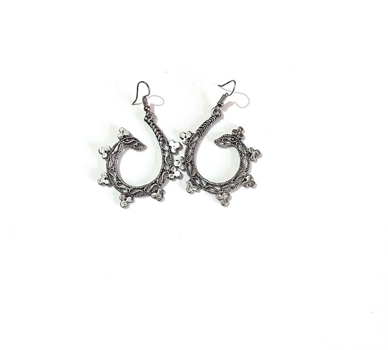 Oxidized Silver Earrings - Boho Chic Lightweight