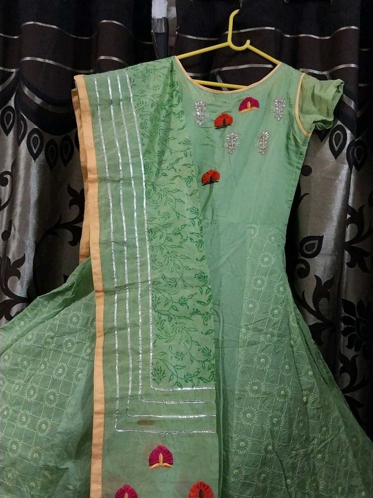 Mint Green Embroidered Anarkali Dress