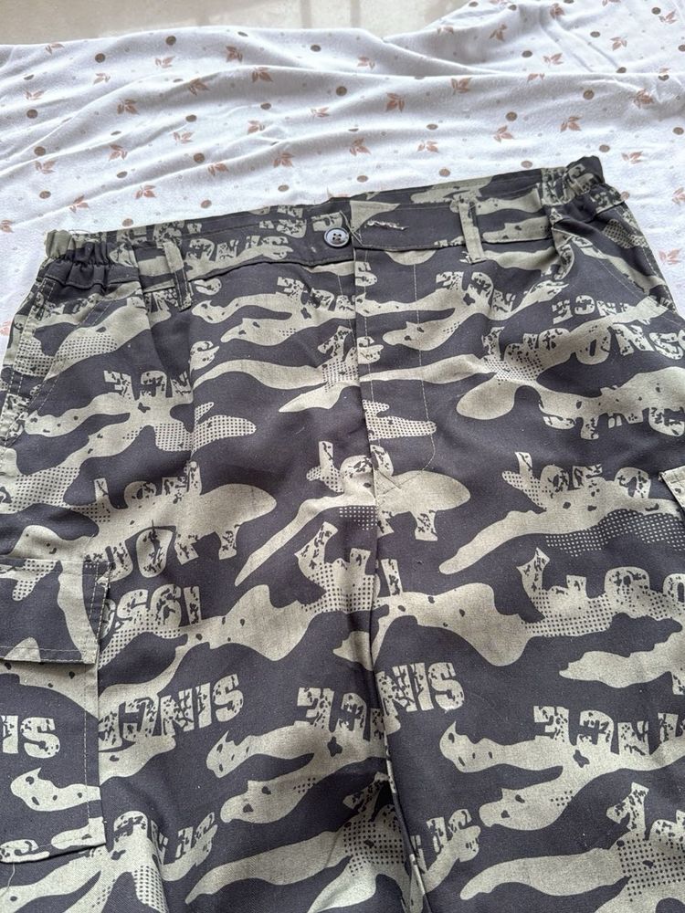 Camo Print Cargo Pants