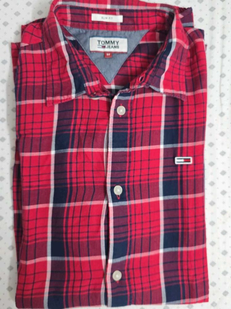 Tommy Hilfiger Red Plaid Flannel