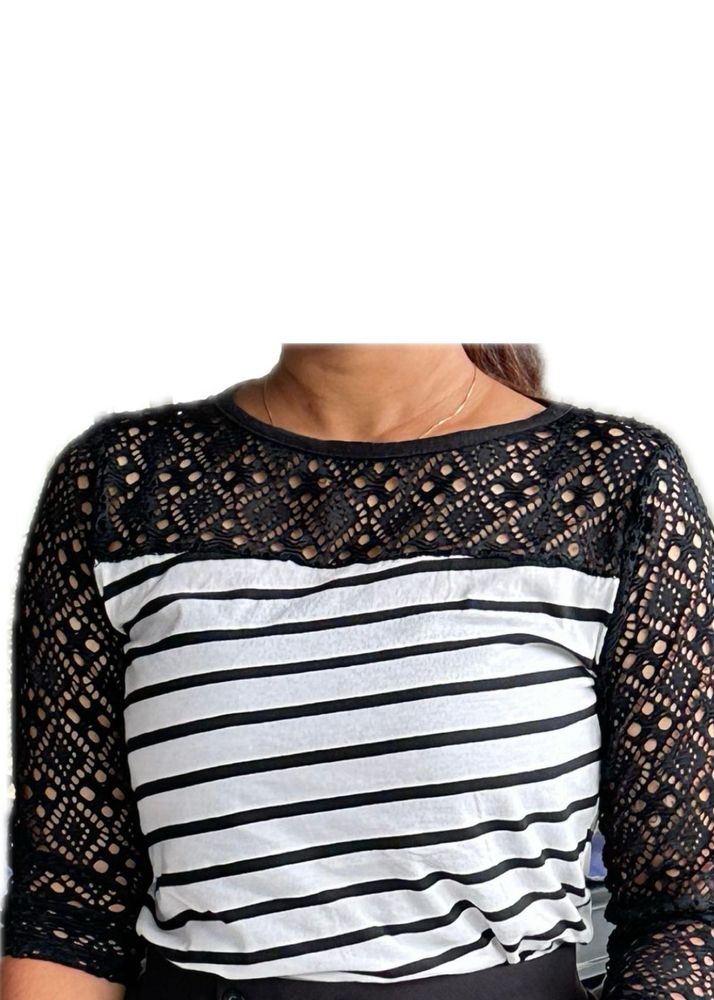 Black And White Stripe Top