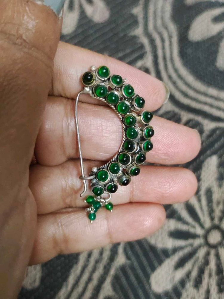 Sterling Silver|92.5| Nath With Green Onyx