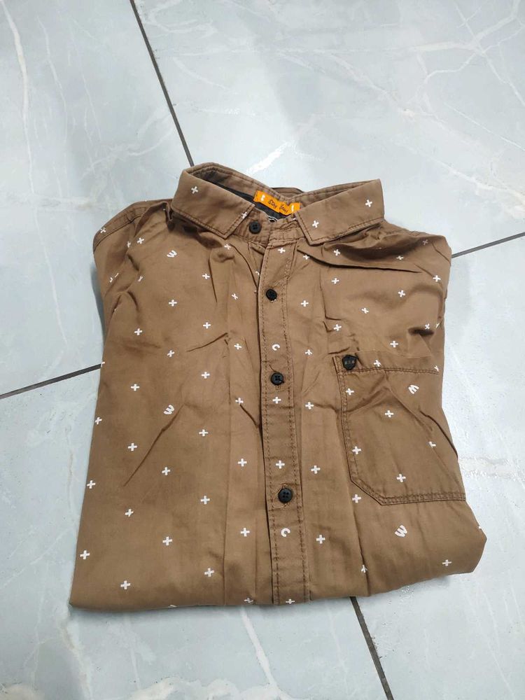 Stylish Brown Patterned Shirt