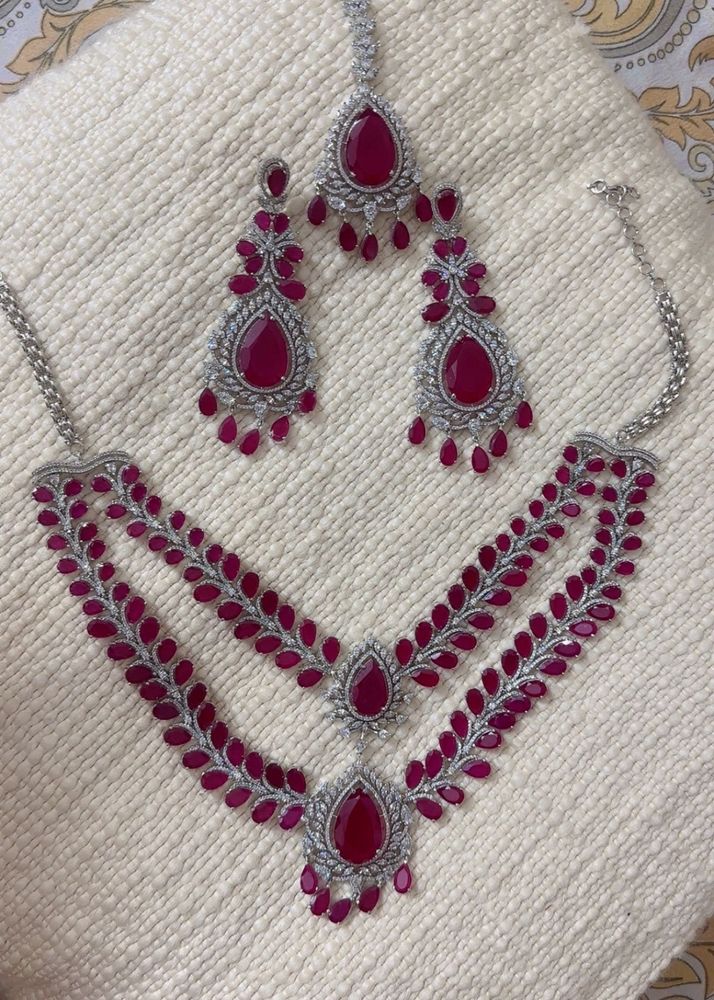 🌸 Pink AD Jewelry Set