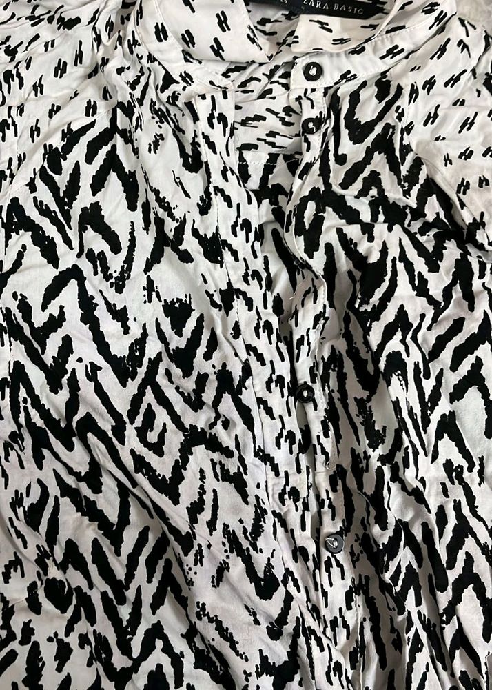 Zara Basic Animal Print Shirt