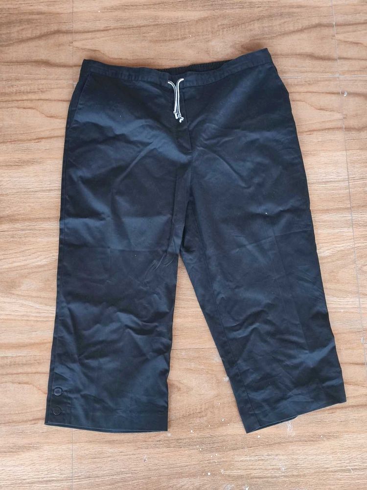 Summer Wear Black 3/4th Pants