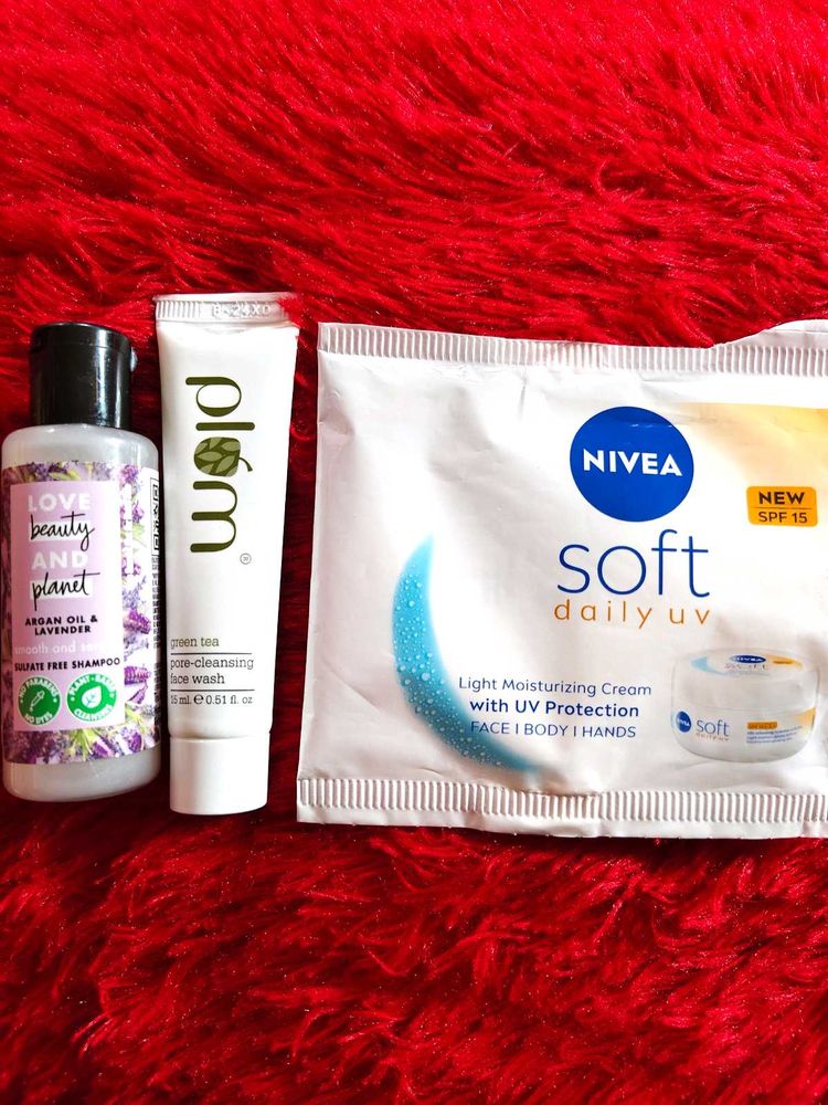 Plum Face Wash Shampoo Moisturizer Combo