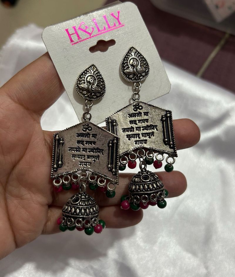 oxidized Ethnic Jhumka Earrings