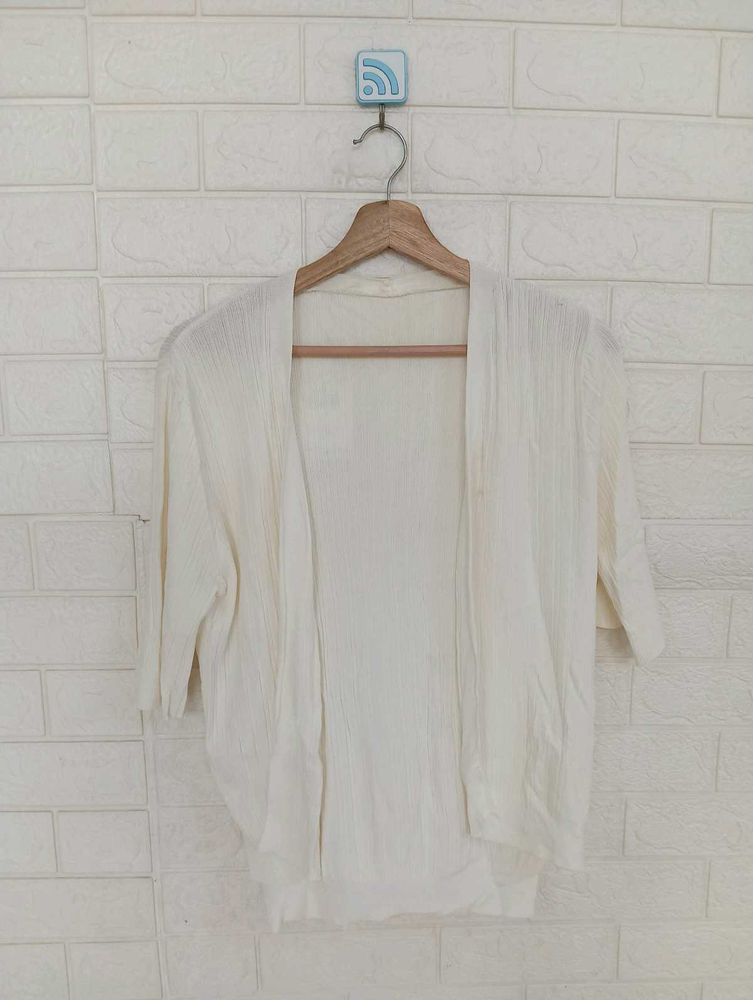 Elegant White Open Shirt