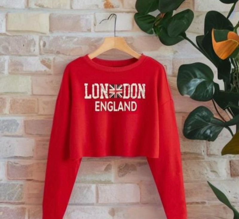 Red London England Crop Top