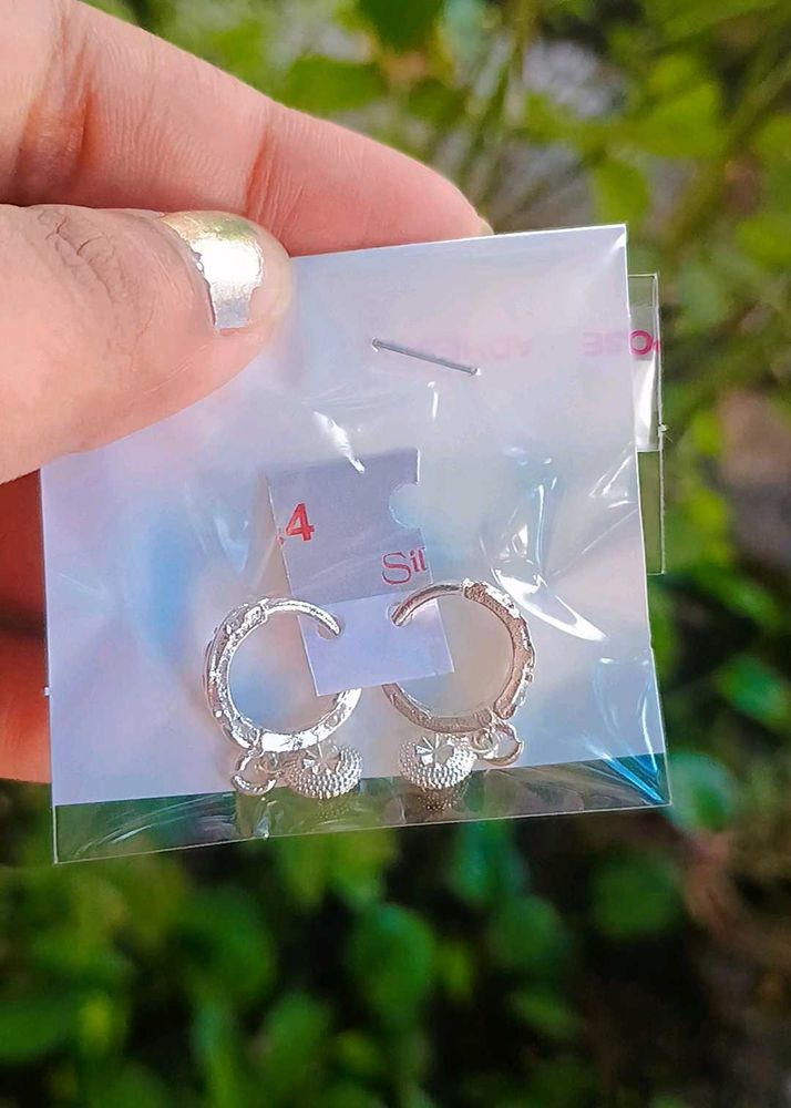 Silver Polished Earrings/ Bali