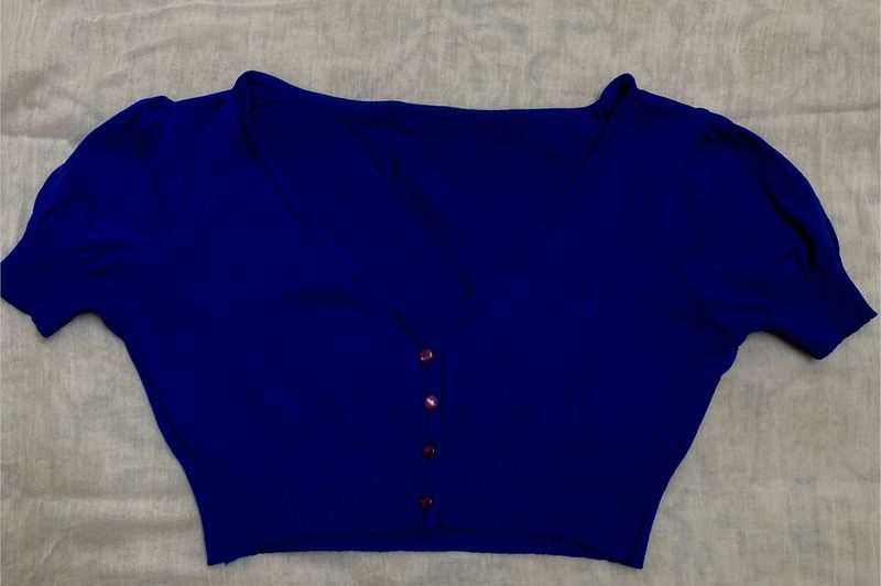 Trendy Blue Crop Top