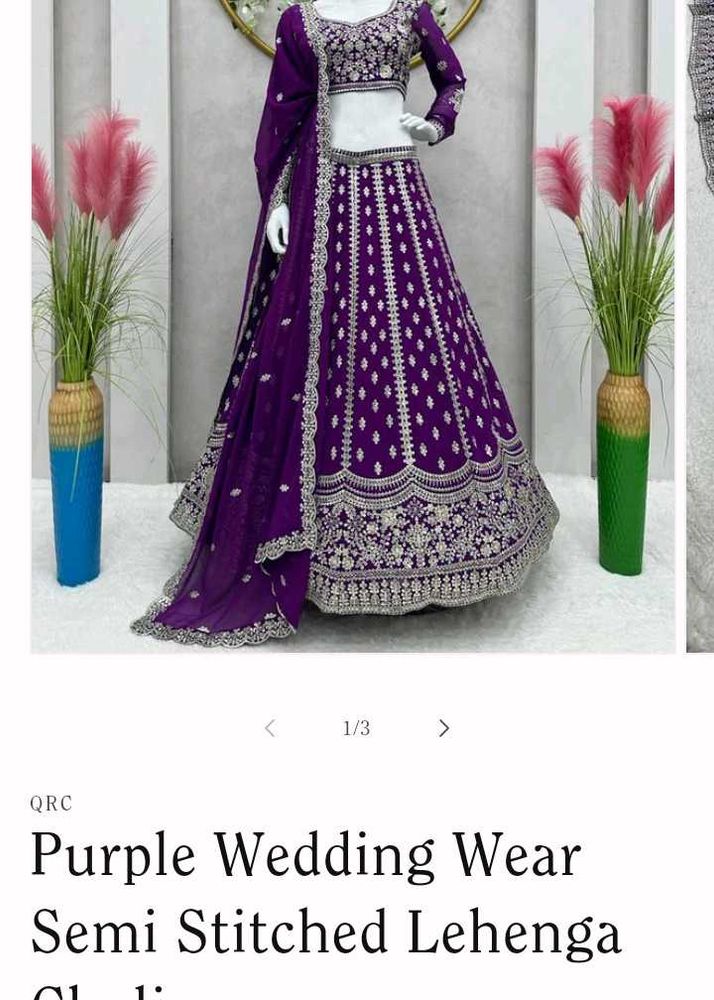 Purple Wedding Lehenga Butik Stiched