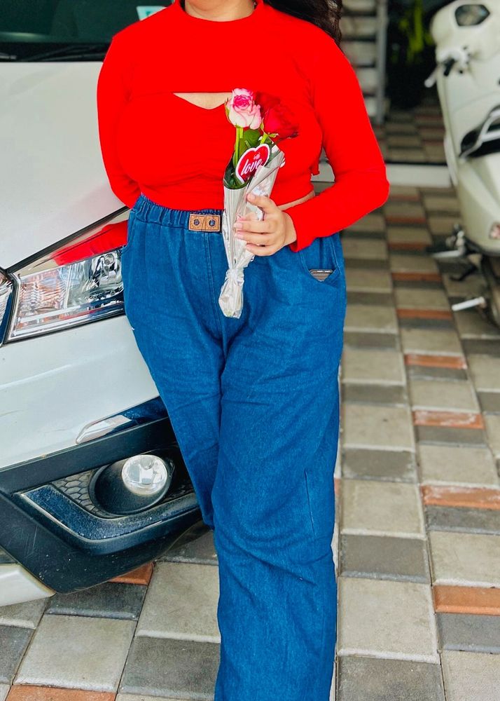 Wide Leg Denim Pants
