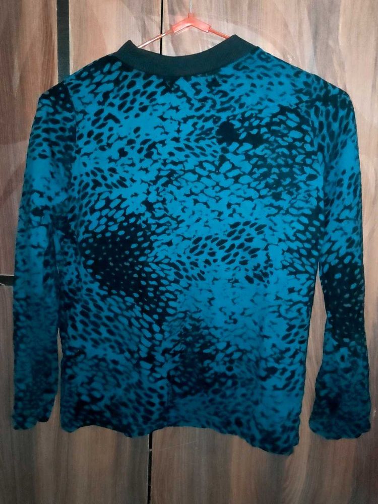 Blue &amp; Black Print Long Sleeve