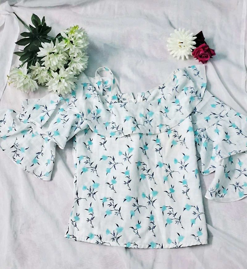 Floral Print Off-Shoulder Top