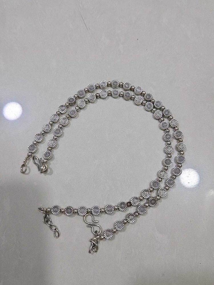 Silver Colour Oxidized Anklets