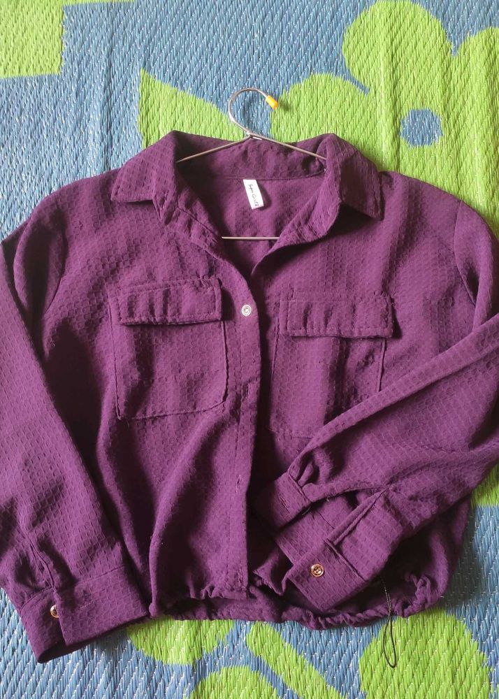 Purple Cropped Blouse