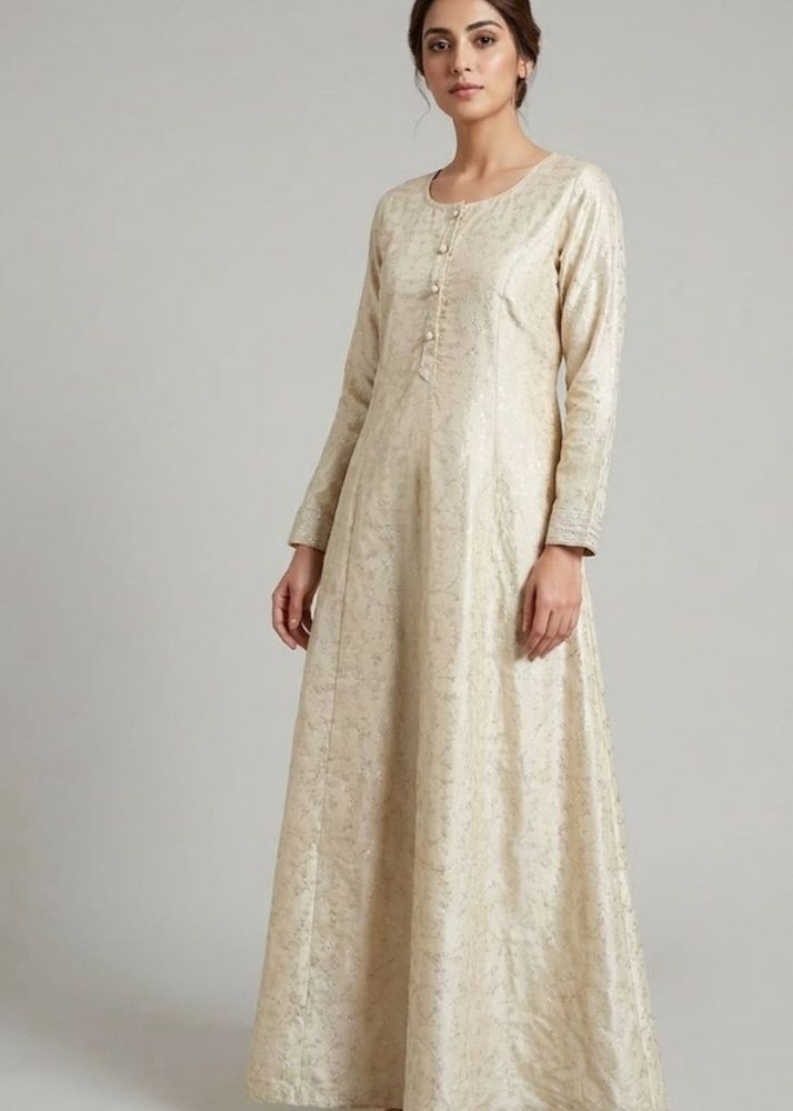 Elegant  golden Floral Print Kurta