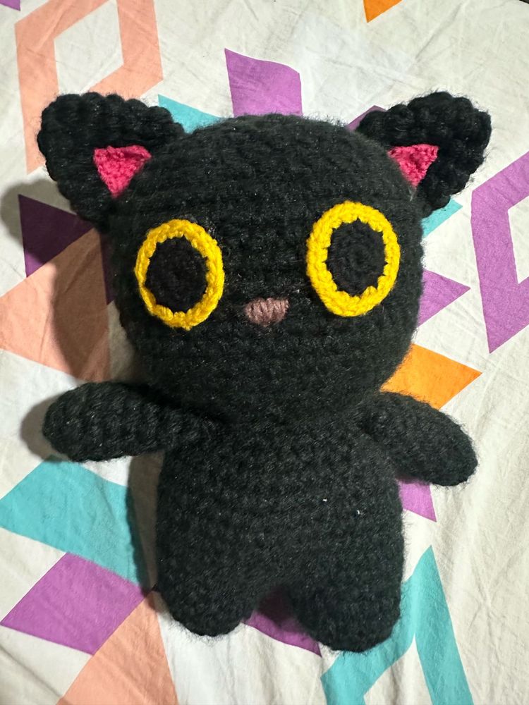 Crochet Black Cat Plush