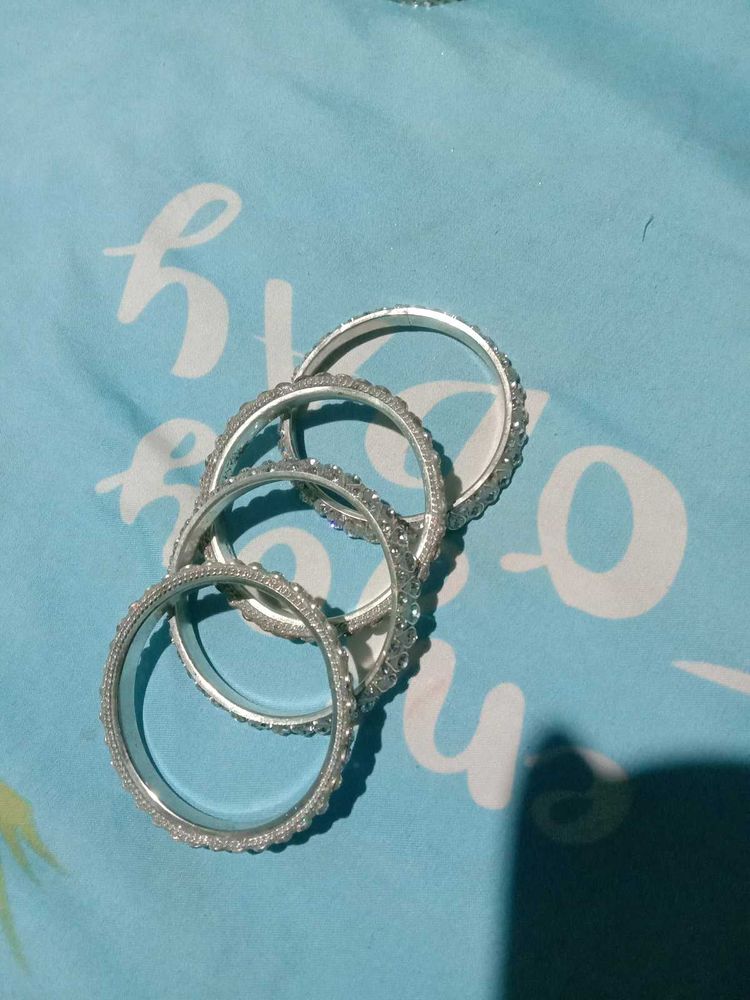 Sparkling Silver Bangles