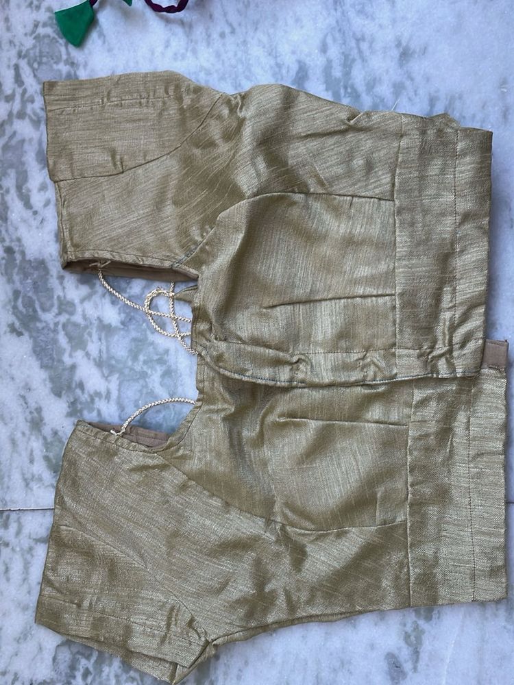 Elegant Gold Sari Blouse