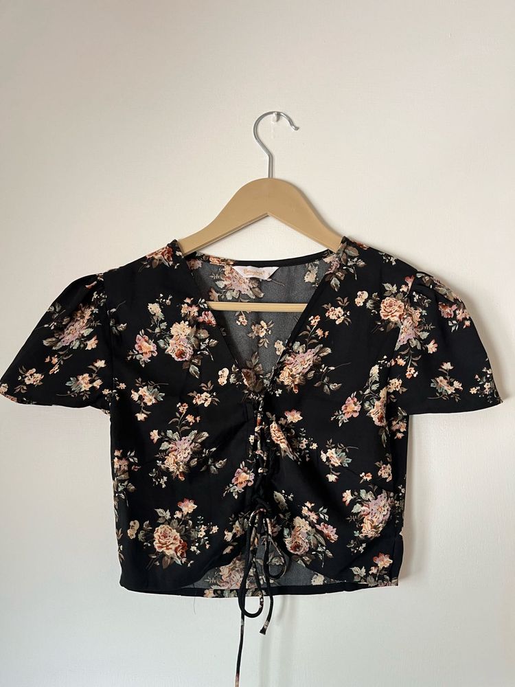 Floral Cinched Crop Top