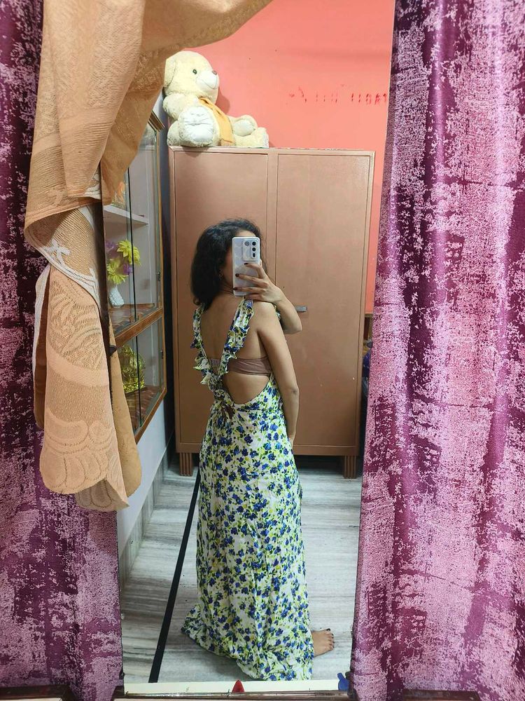 Floral Open Back Maxi Dress