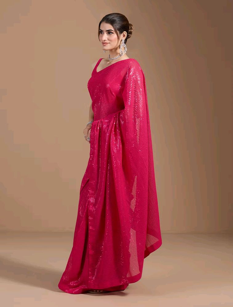 Party Trending Heavy Embellished &amp; Sequined Saree