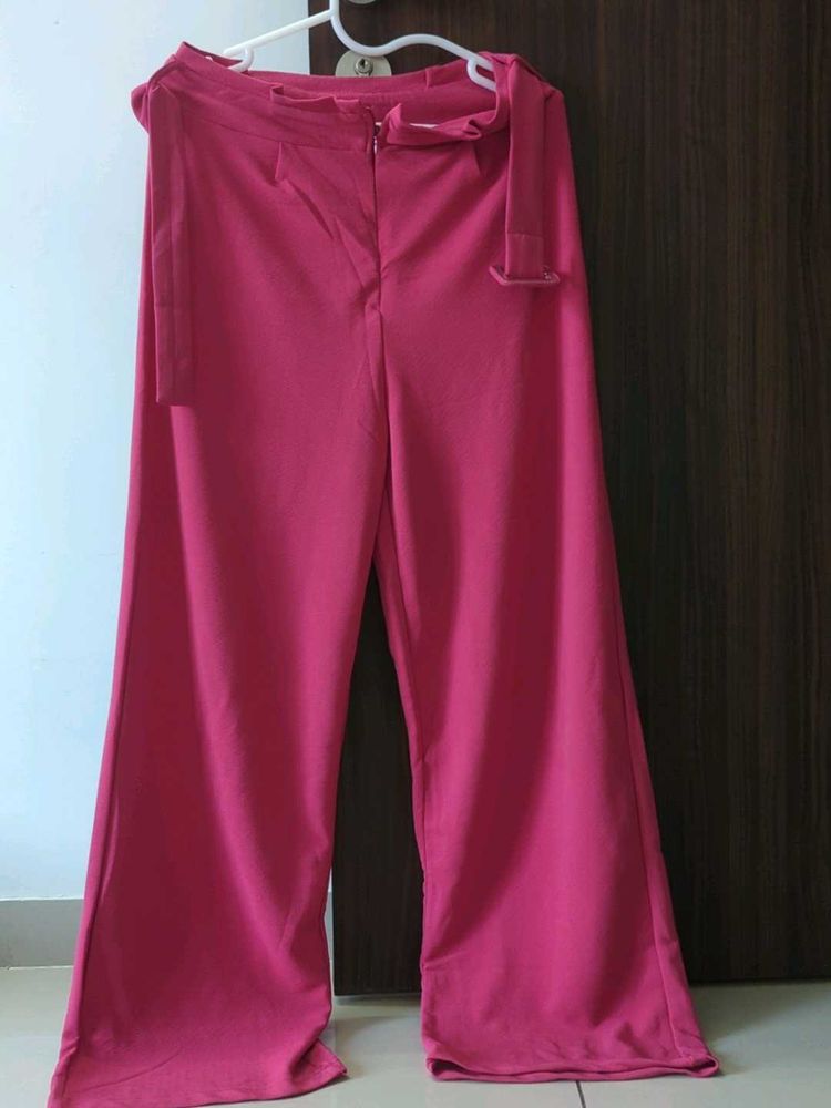 Pink Wide Leg Trousers