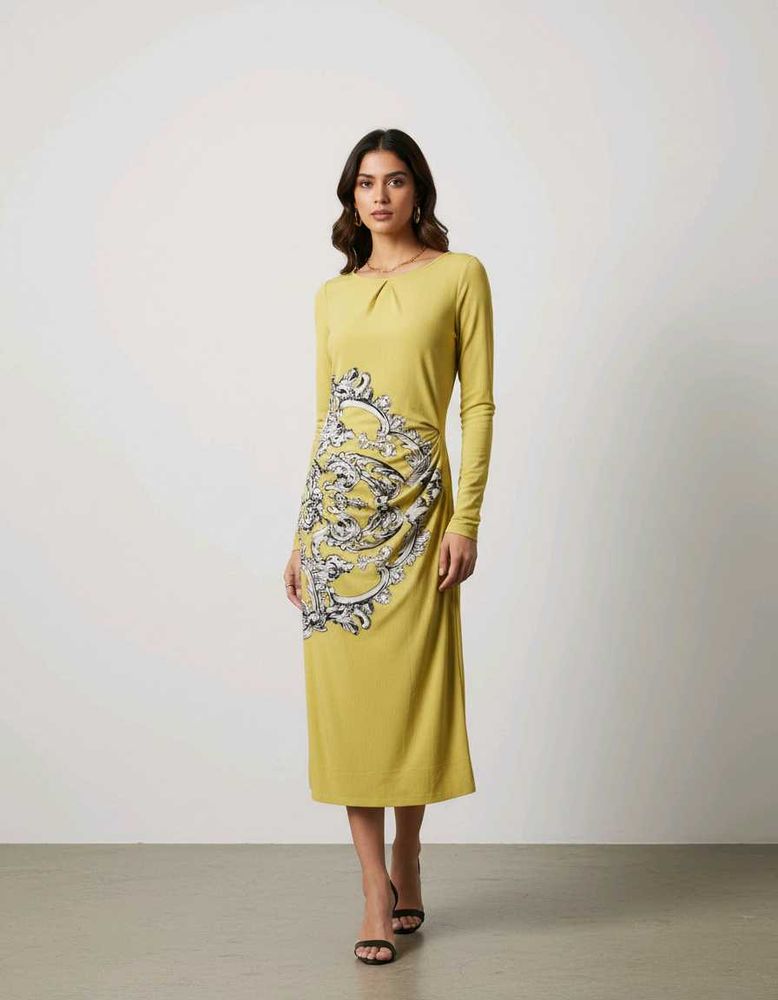 Elegant Printed Midi Dress