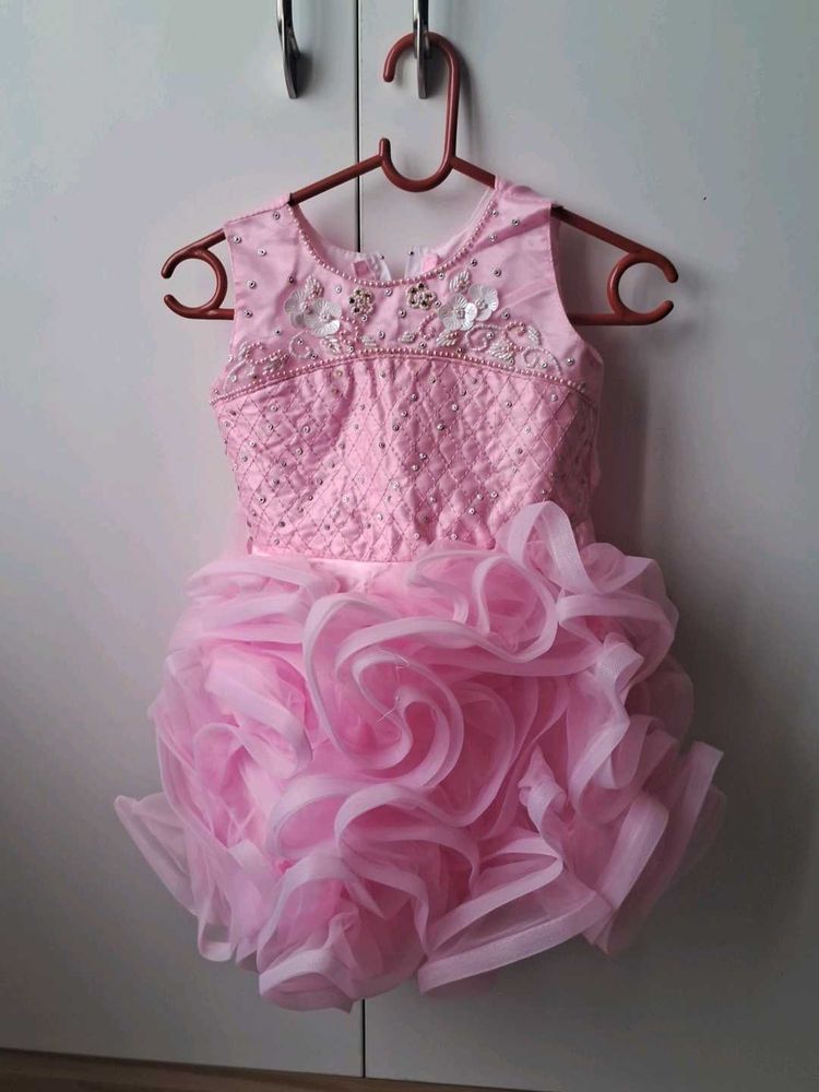 Pink Ruffled Party Dress