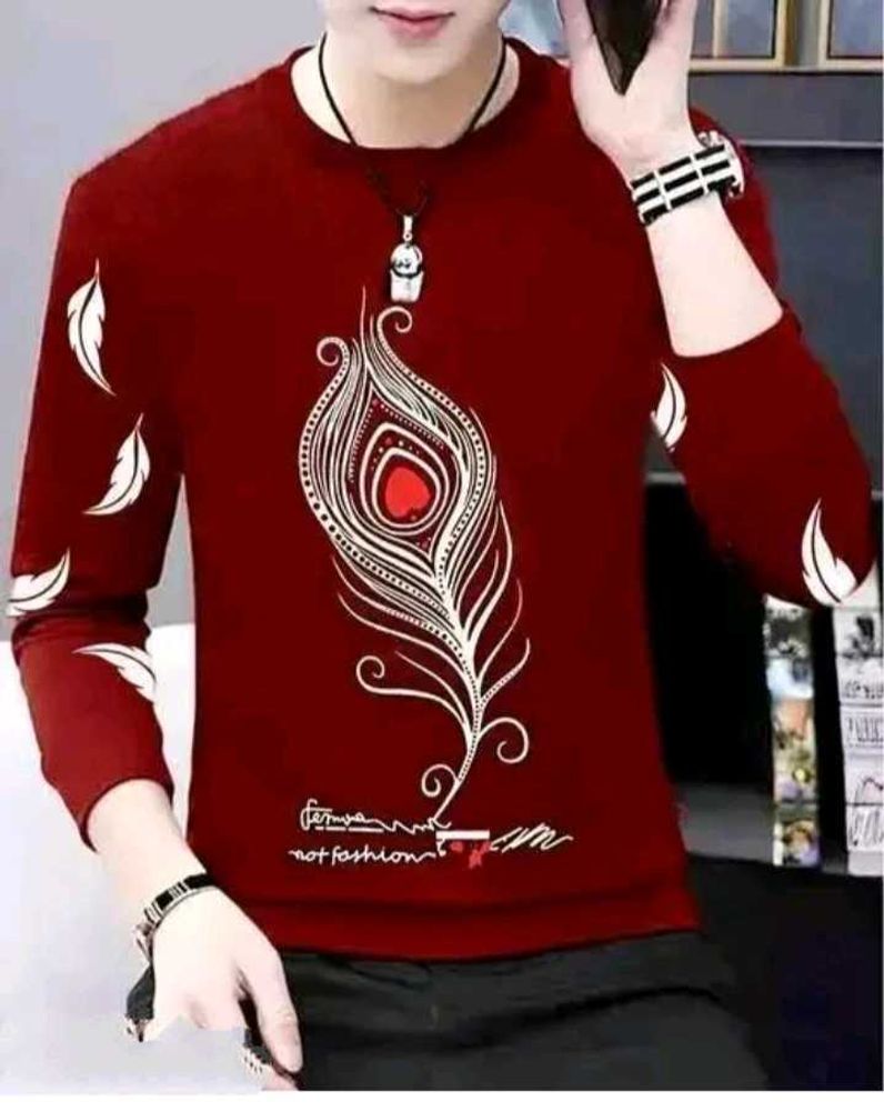 Maroon Feather Graphic Long Sleeve Tee